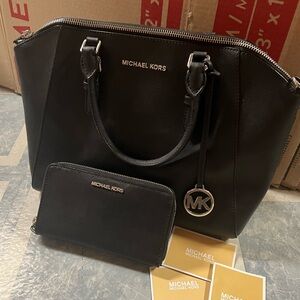 Michael Kors Black Tote and Wallet Set